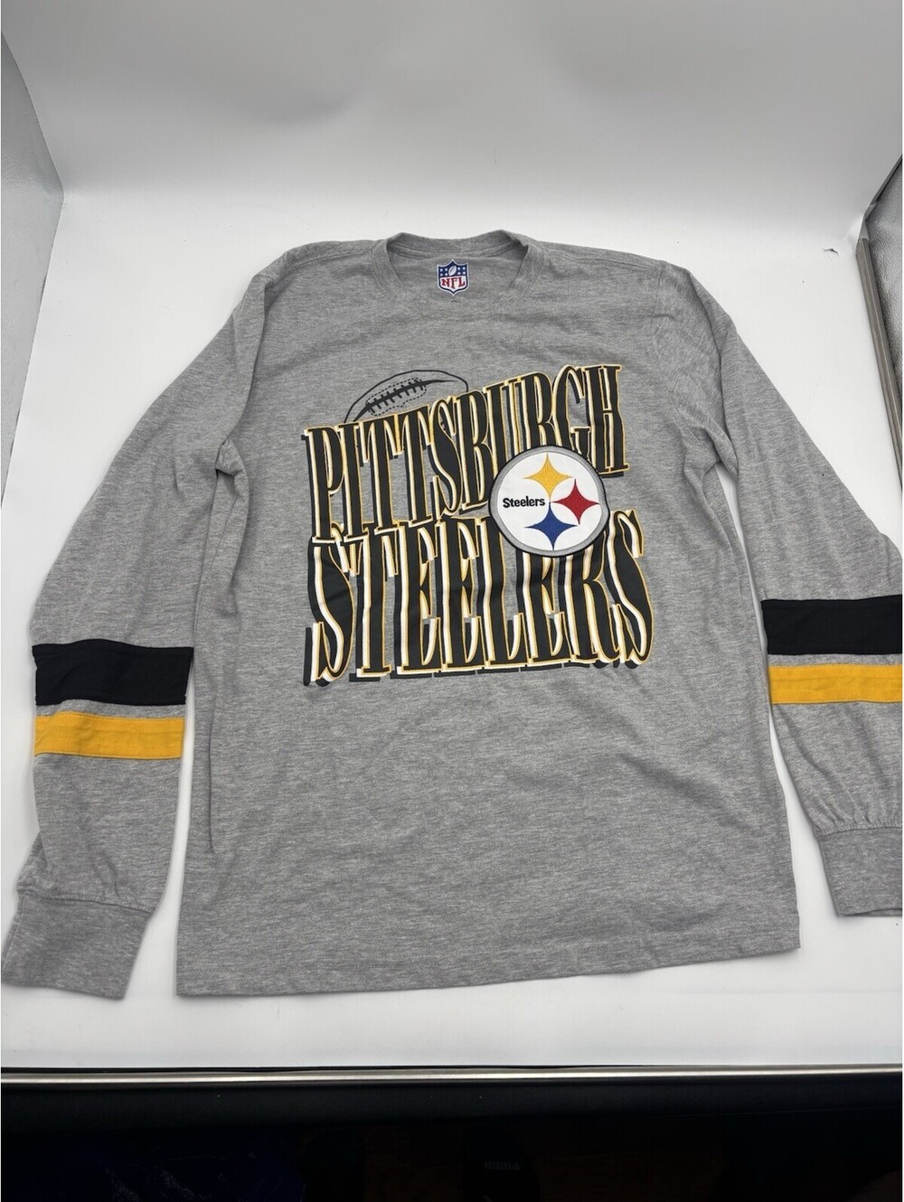 Pittsburgh Steelers Shirt NFL Long Sleeve FootballMen's Sz SMALL Embroidered